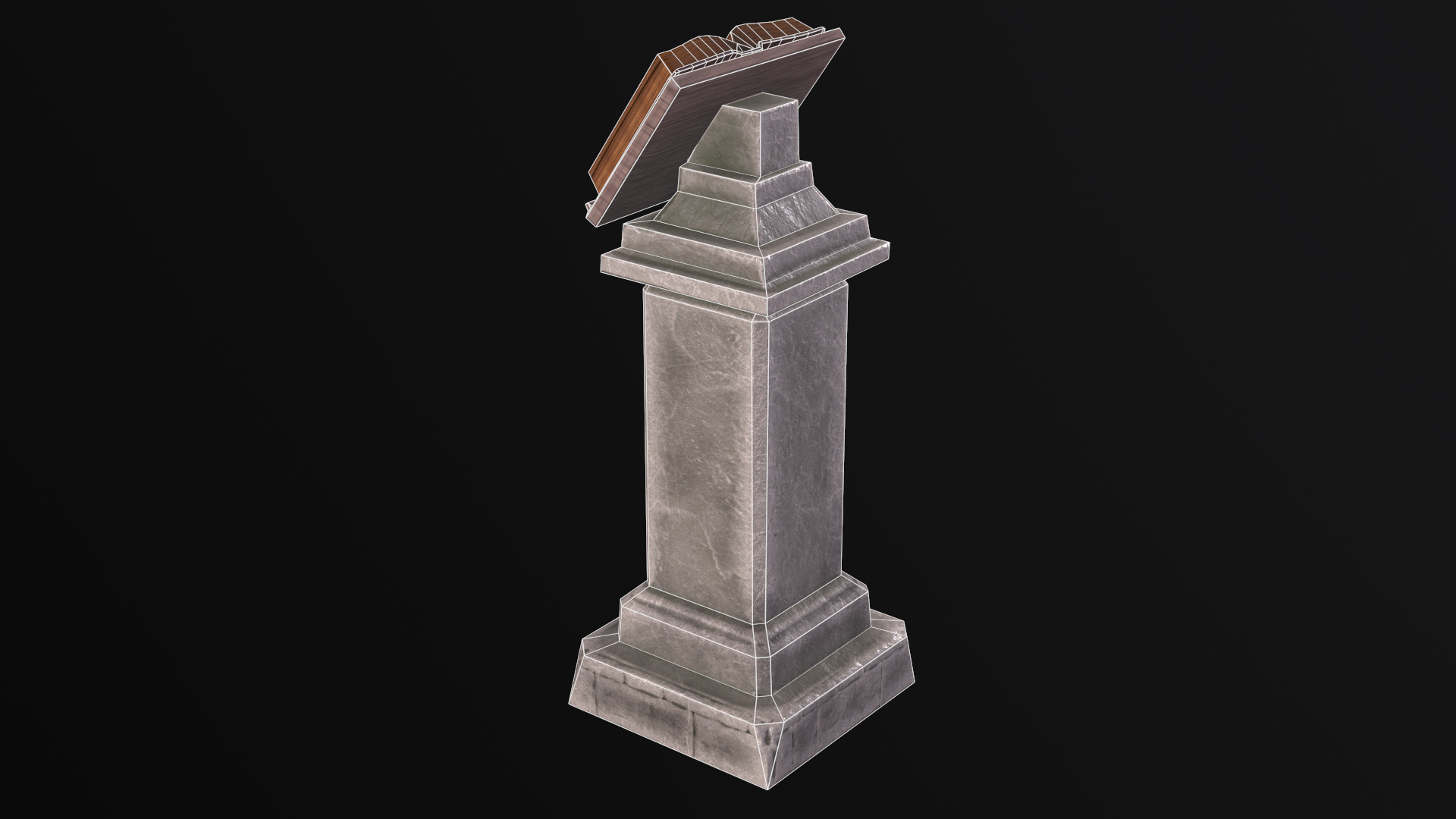 Ritual Pedestal Low-poly 3D model_13