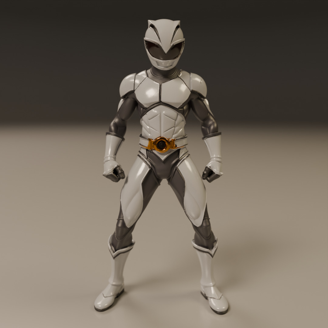 power rangers white 3D print model_16