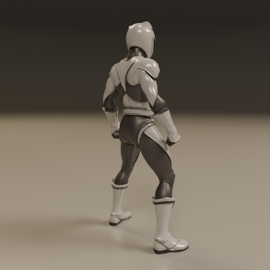 power rangers white 3D print model_15