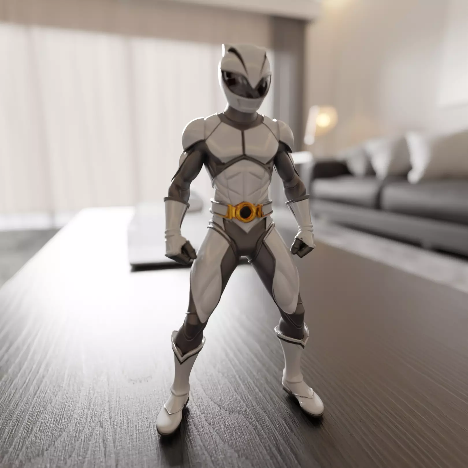 power rangers white 3D print model_0