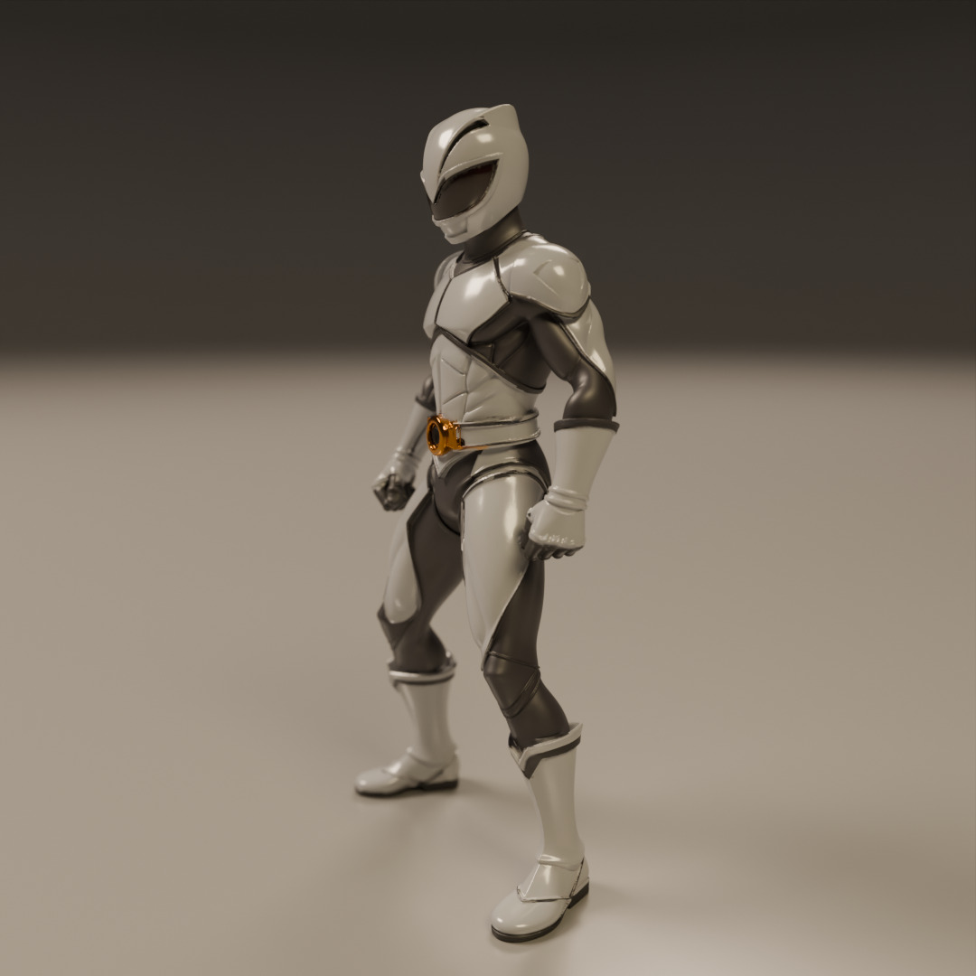 power rangers white 3D print model_13