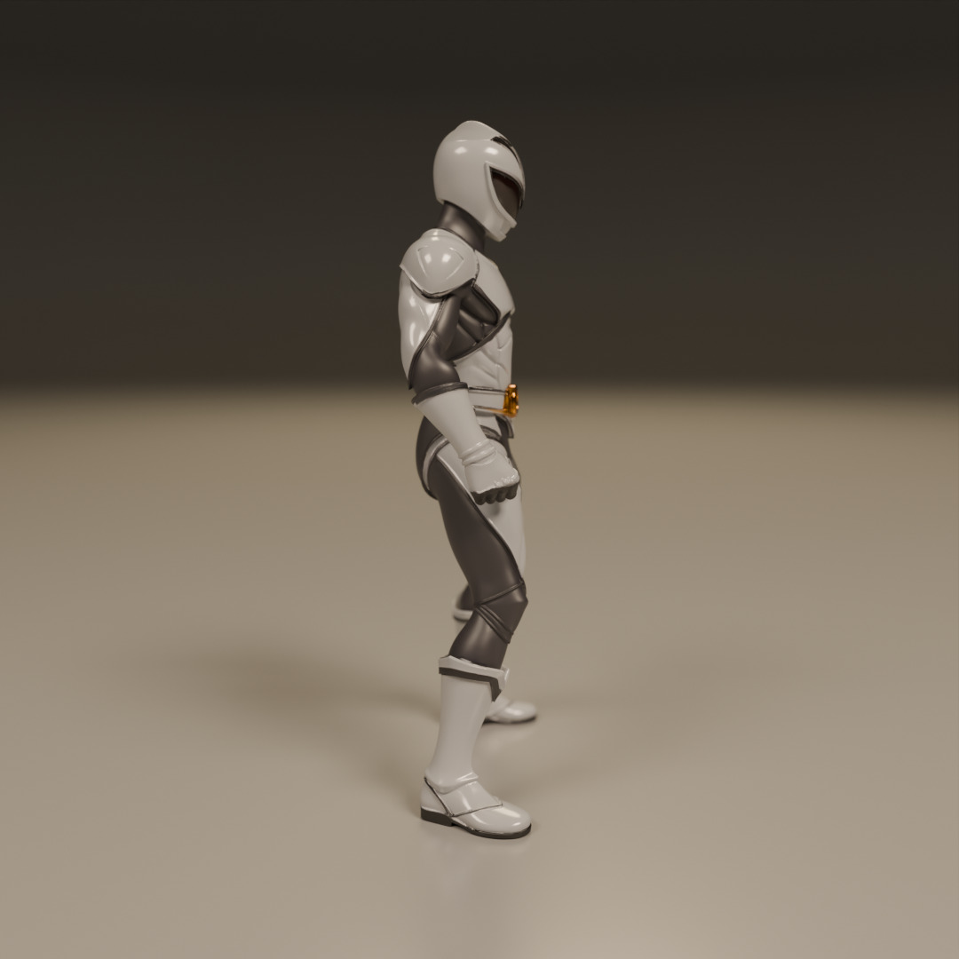 power rangers white 3D print model_9