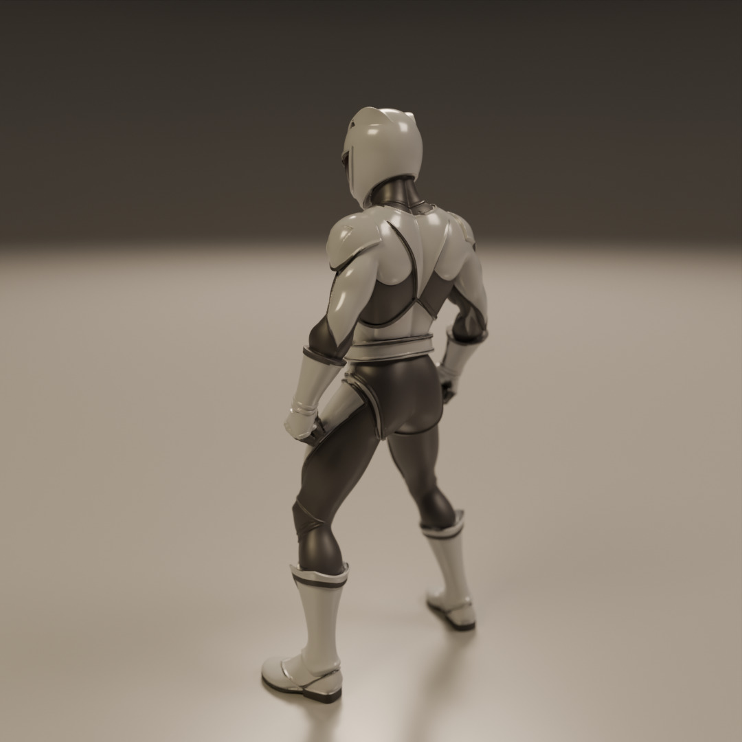 power rangers white 3D print model_14
