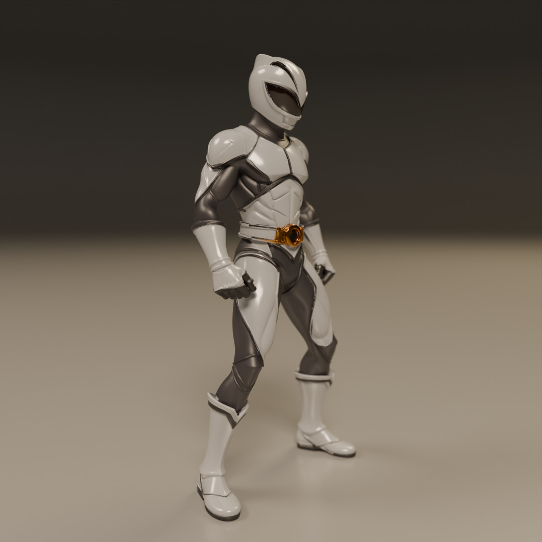 power rangers white 3D print model_12