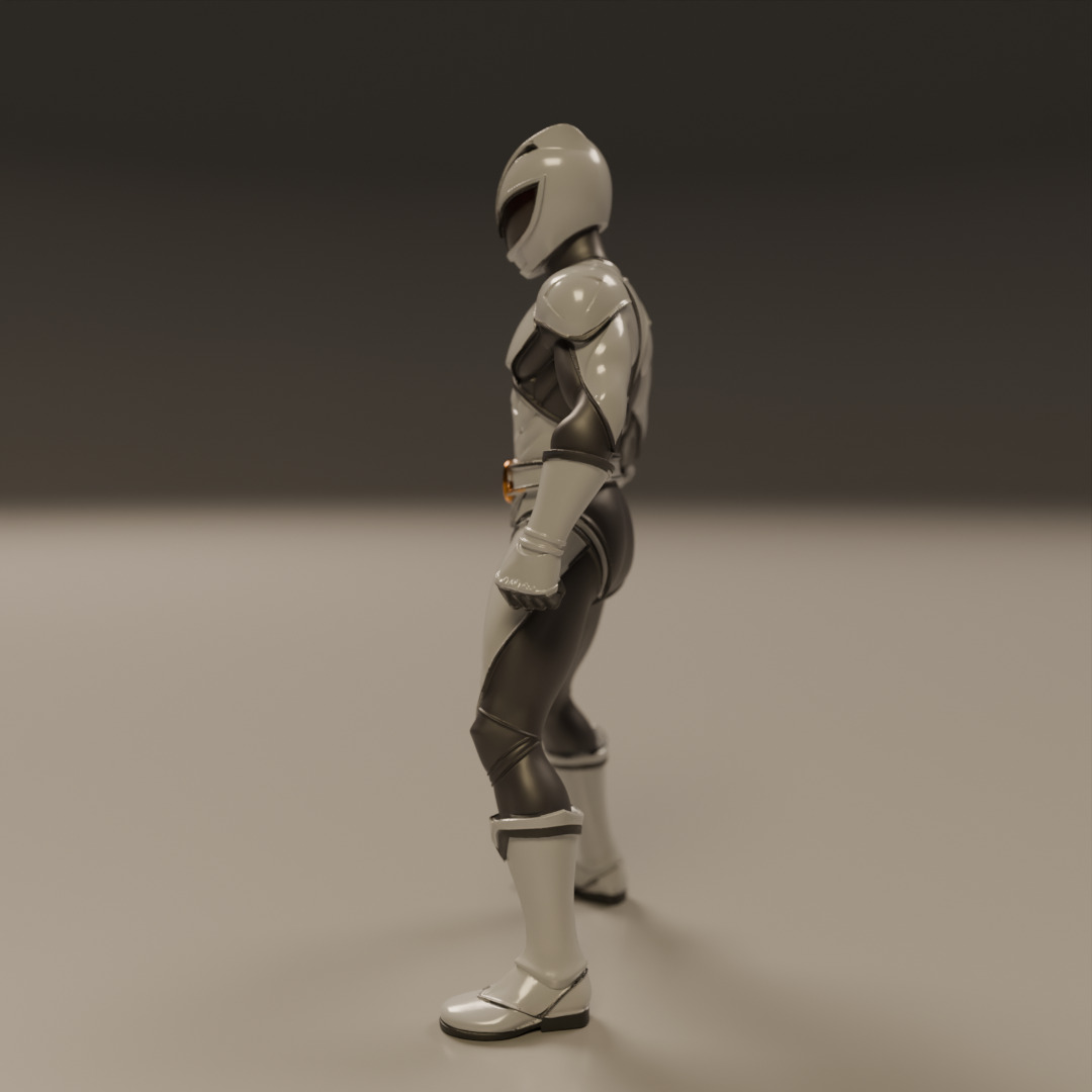 power rangers white 3D print model_10
