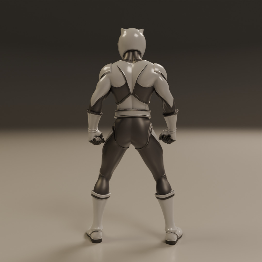 power rangers white 3D print model_11