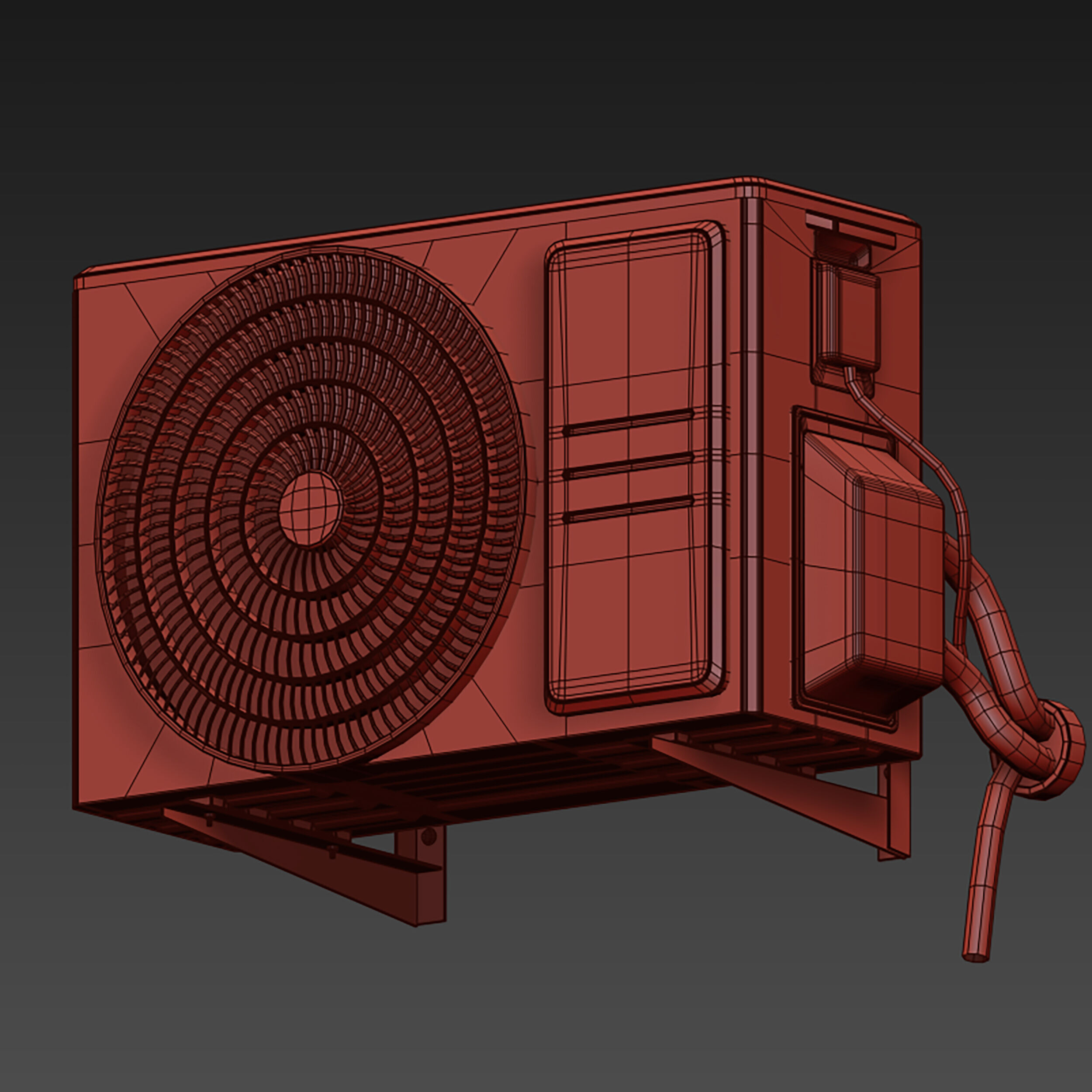 Air conditioner outdoor unit air conditioner 3D model_26