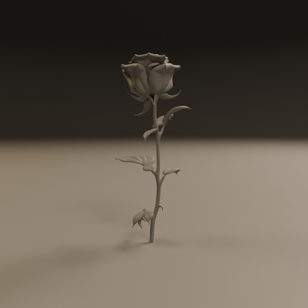 Rose flower 3D print model_3