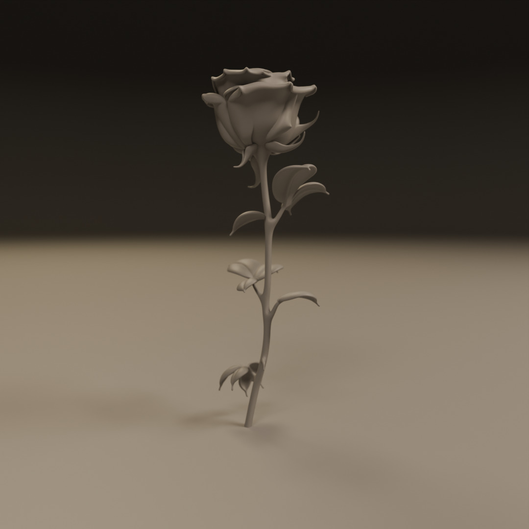 Rose flower 3D print model_7