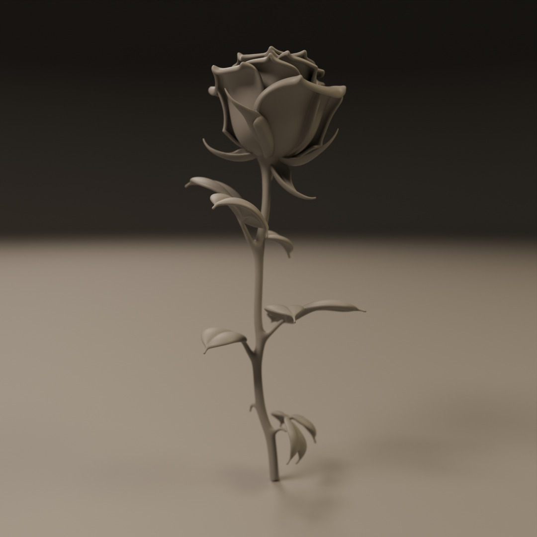 Rose flower 3D print model_8