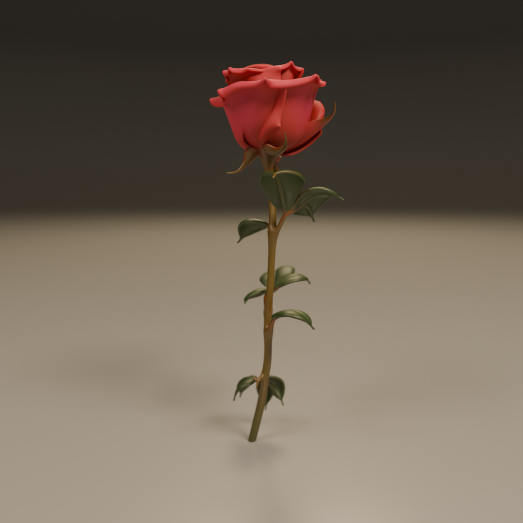 Rose flower 3D print model_9