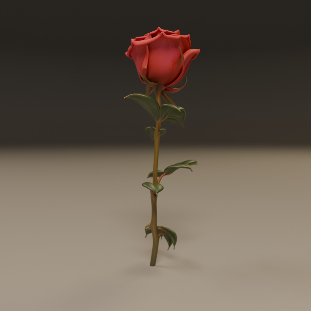 Rose flower 3D print model_12