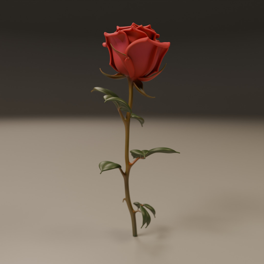 Rose flower 3D print model_16