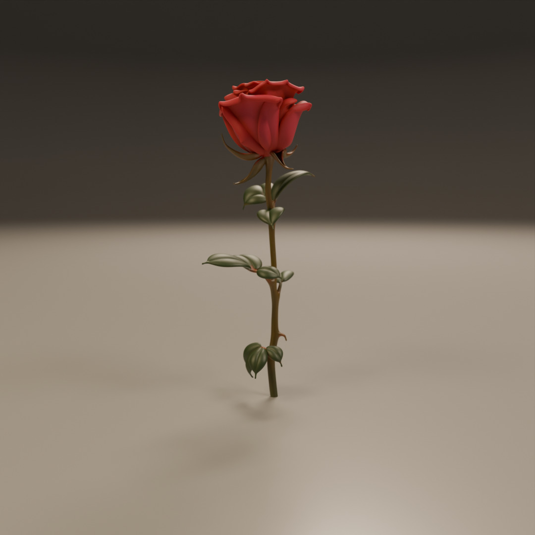 Rose flower 3D print model_14