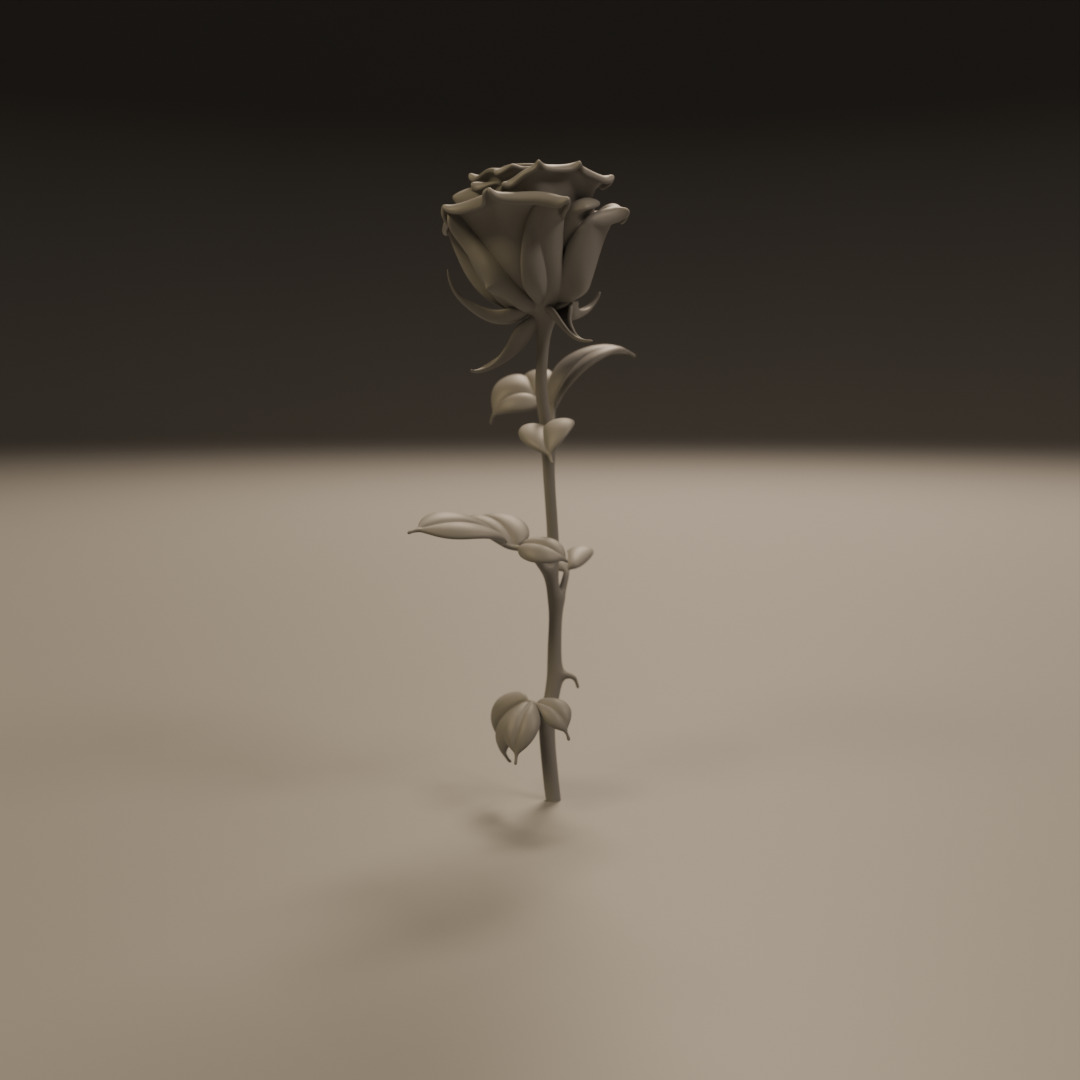 Rose flower 3D print model_6