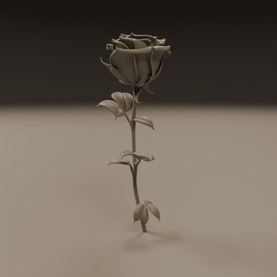 Rose flower 3D print model_5