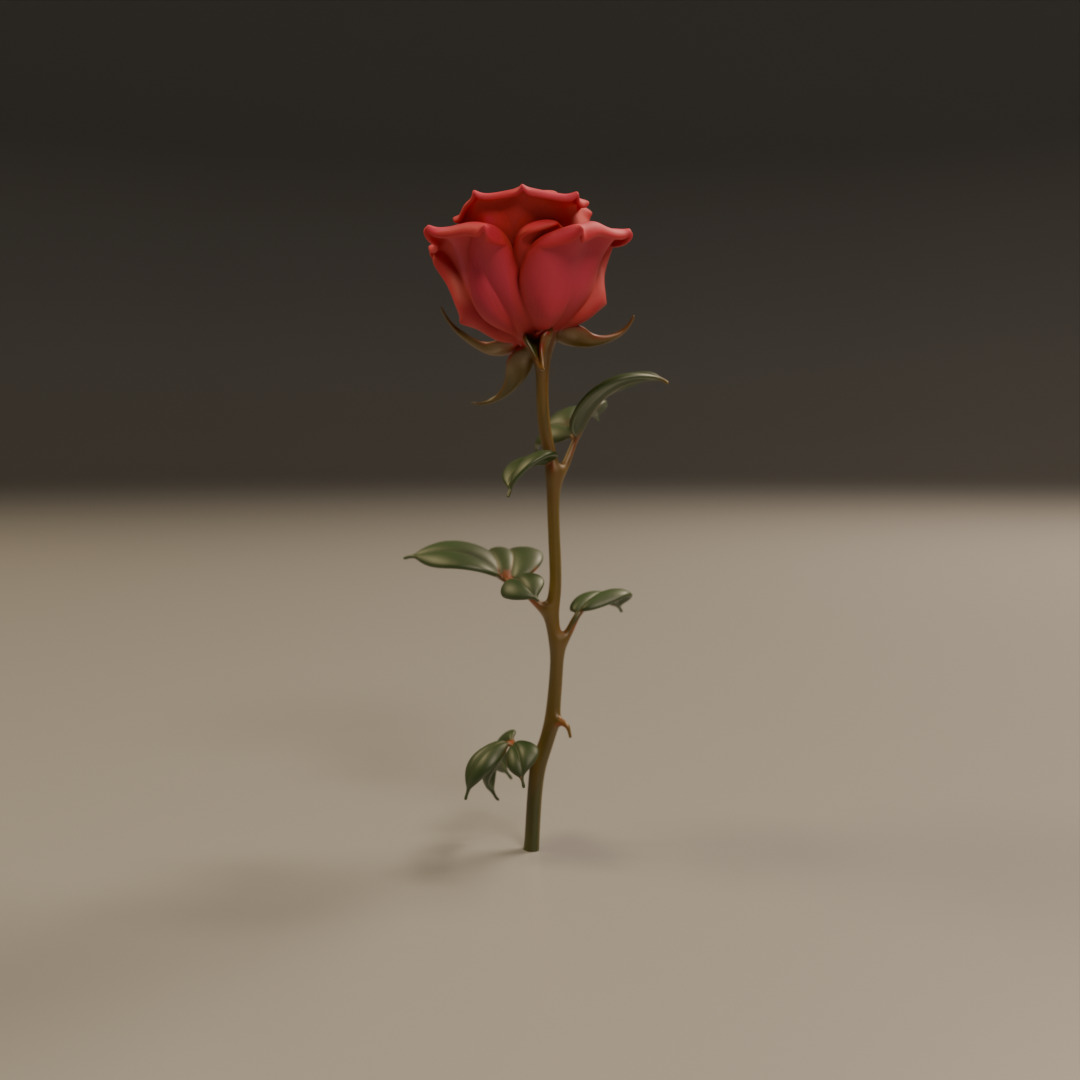 Rose flower 3D print model_11