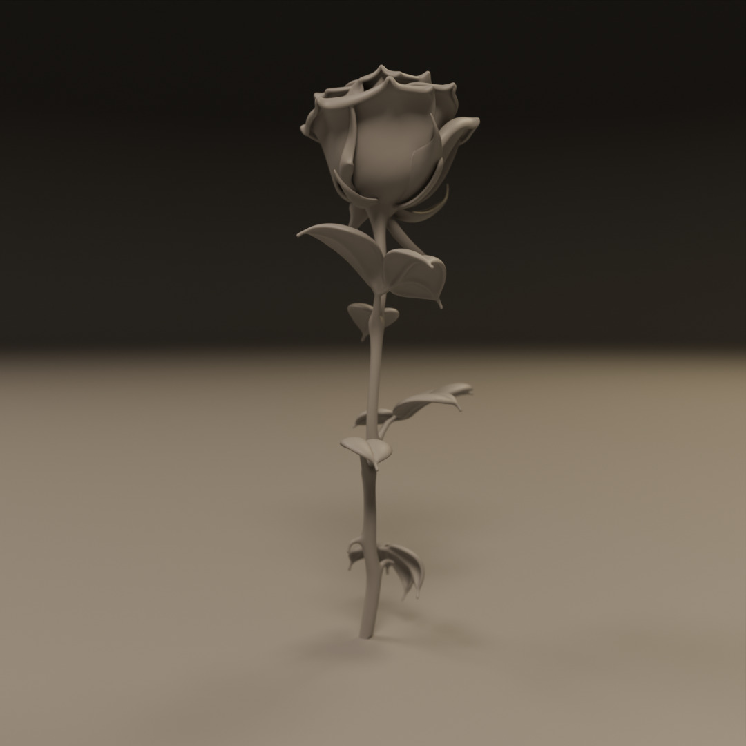 Rose flower 3D print model_4