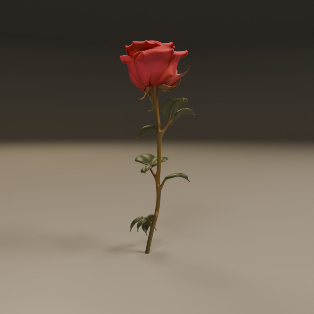 Rose flower 3D print model_15