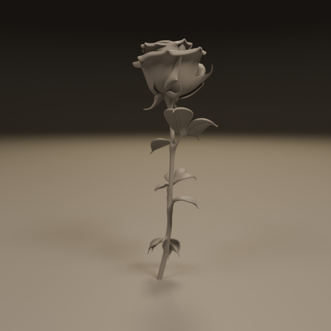 Rose flower 3D print model_1