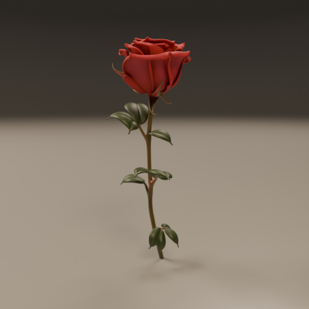 Rose flower 3D print model_13