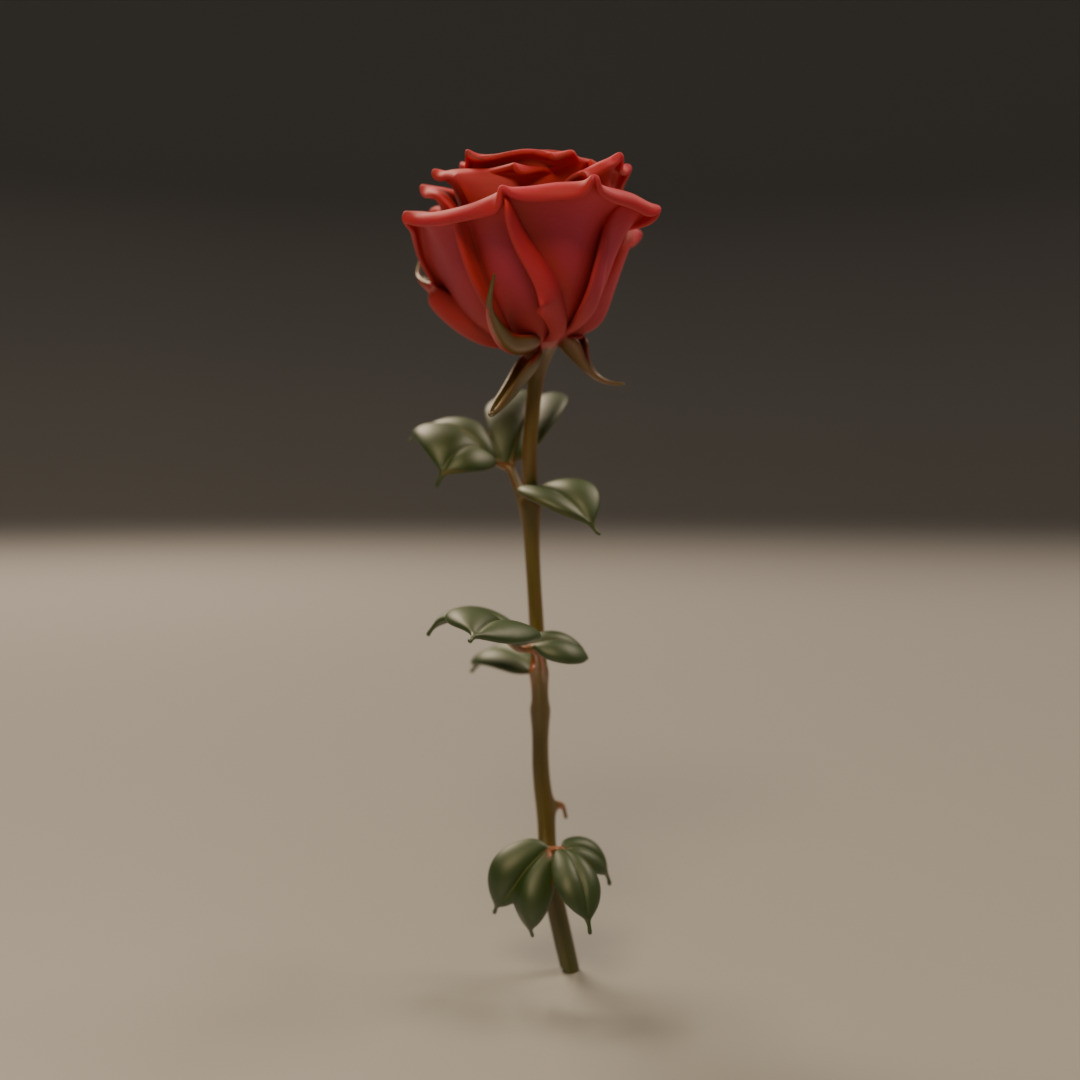 Rose flower 3D print model_10