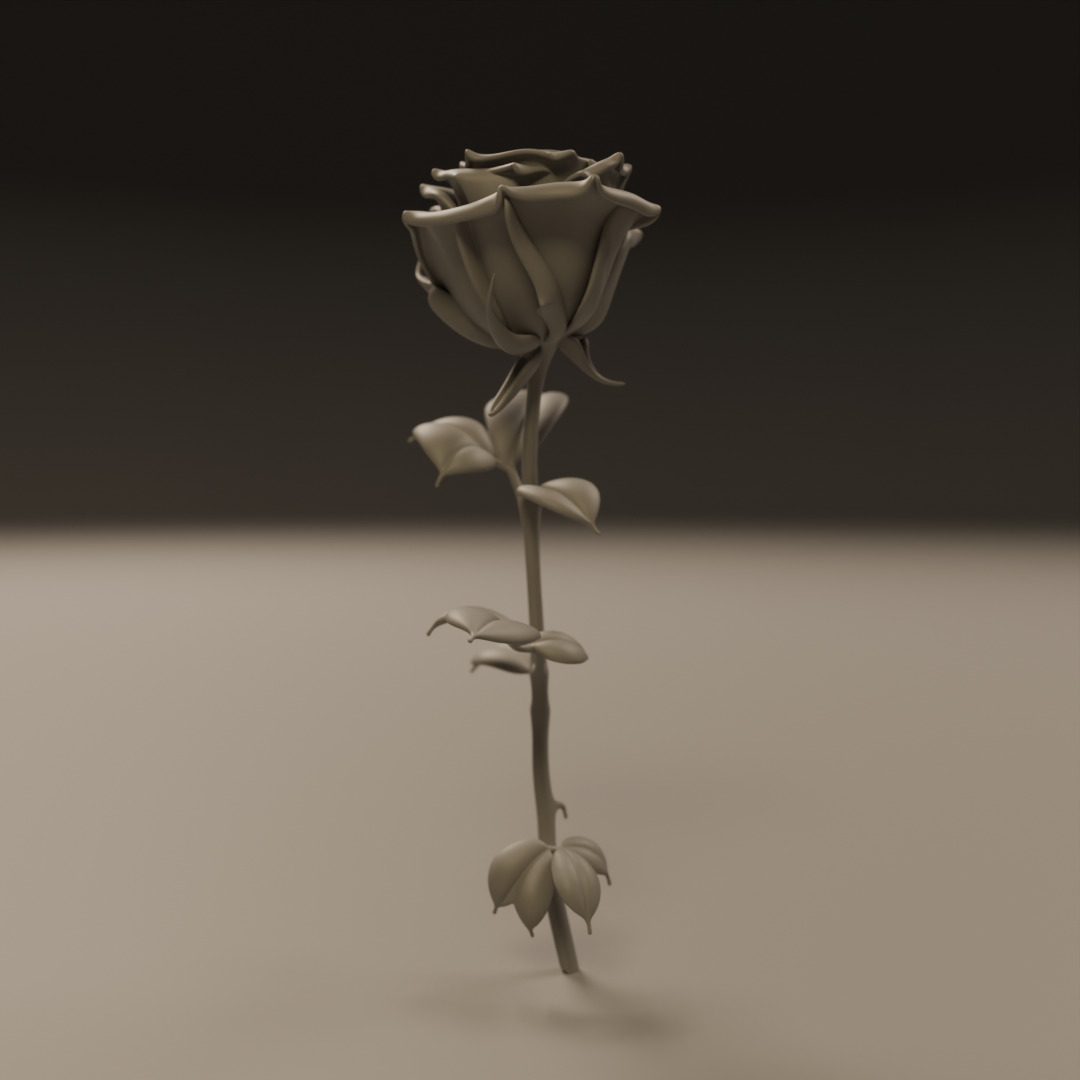 Rose flower 3D print model_2