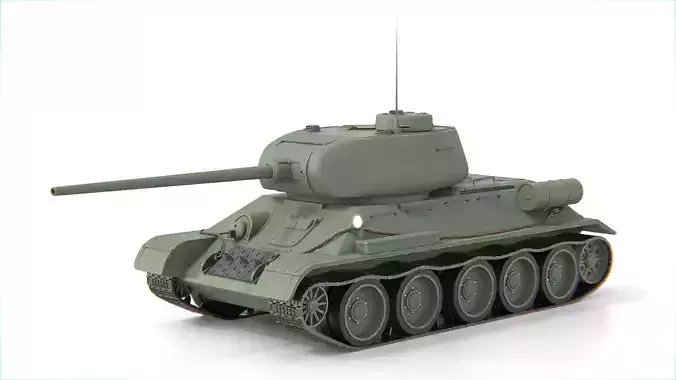 T-34-85 Medium Tank WWII Soviet Tank 3D model