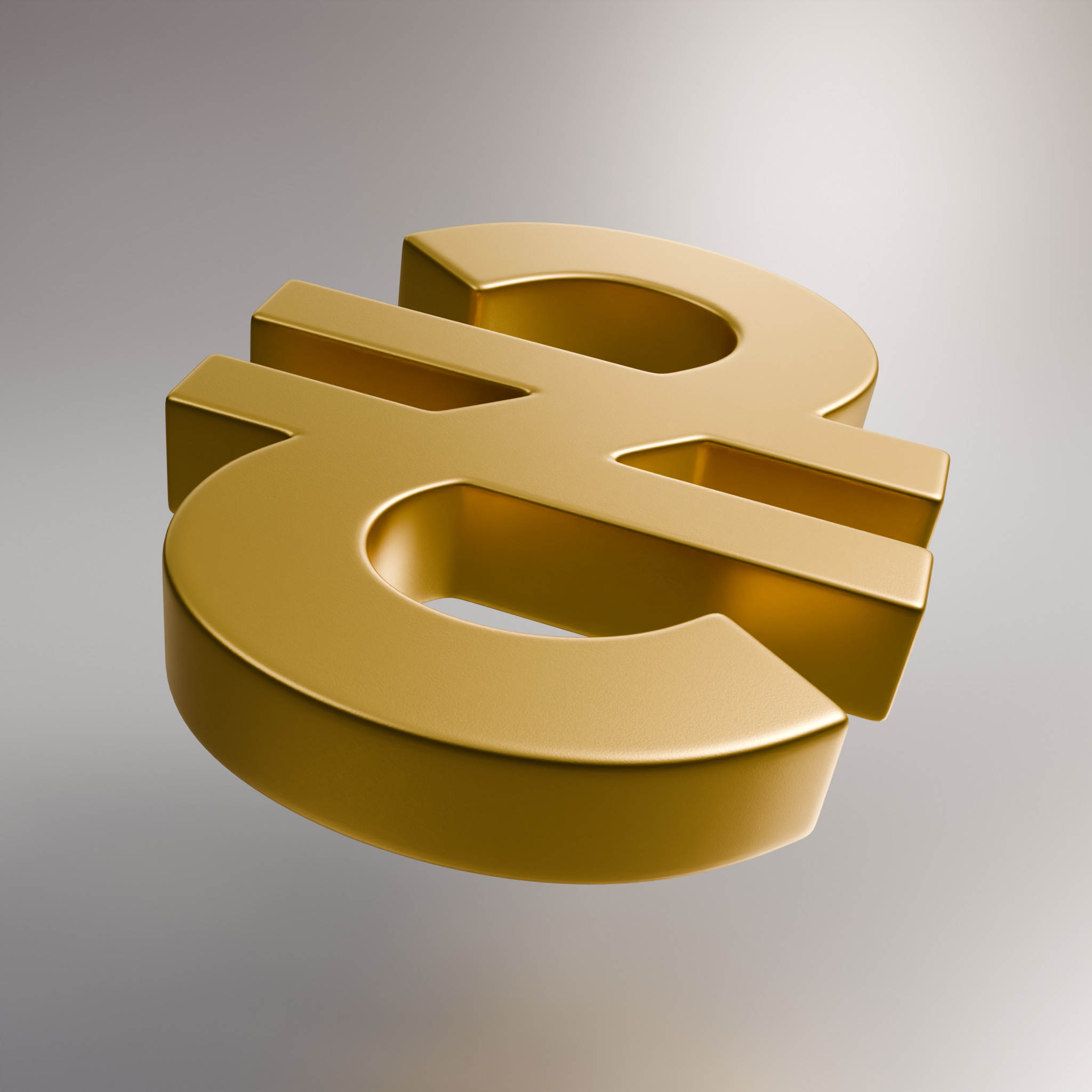 Hryvnia Currency Symbol 3D model_3