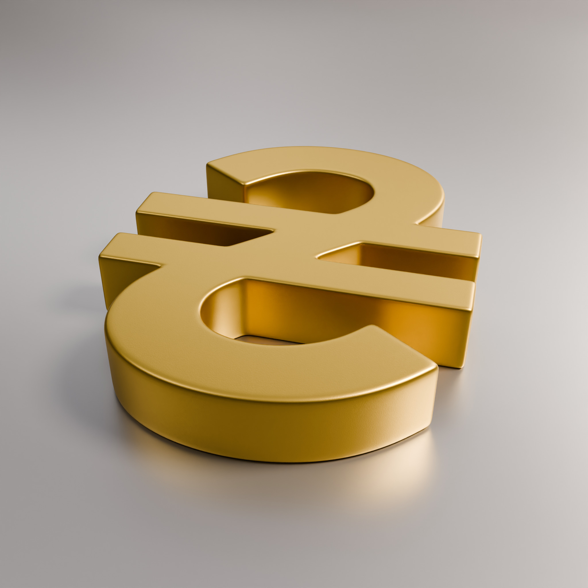 Hryvnia Currency Symbol 3D model_1
