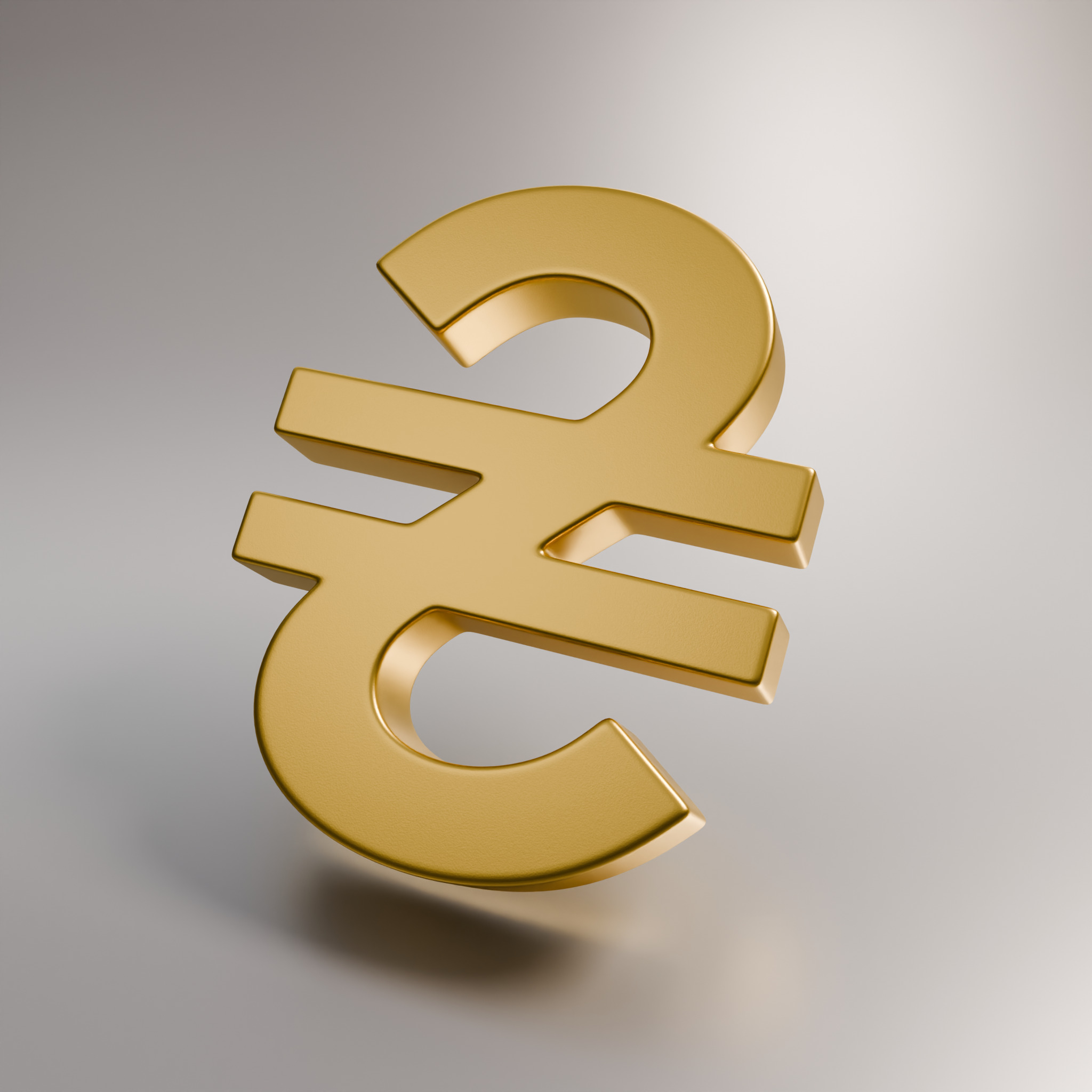 Hryvnia Currency Symbol 3D model_2