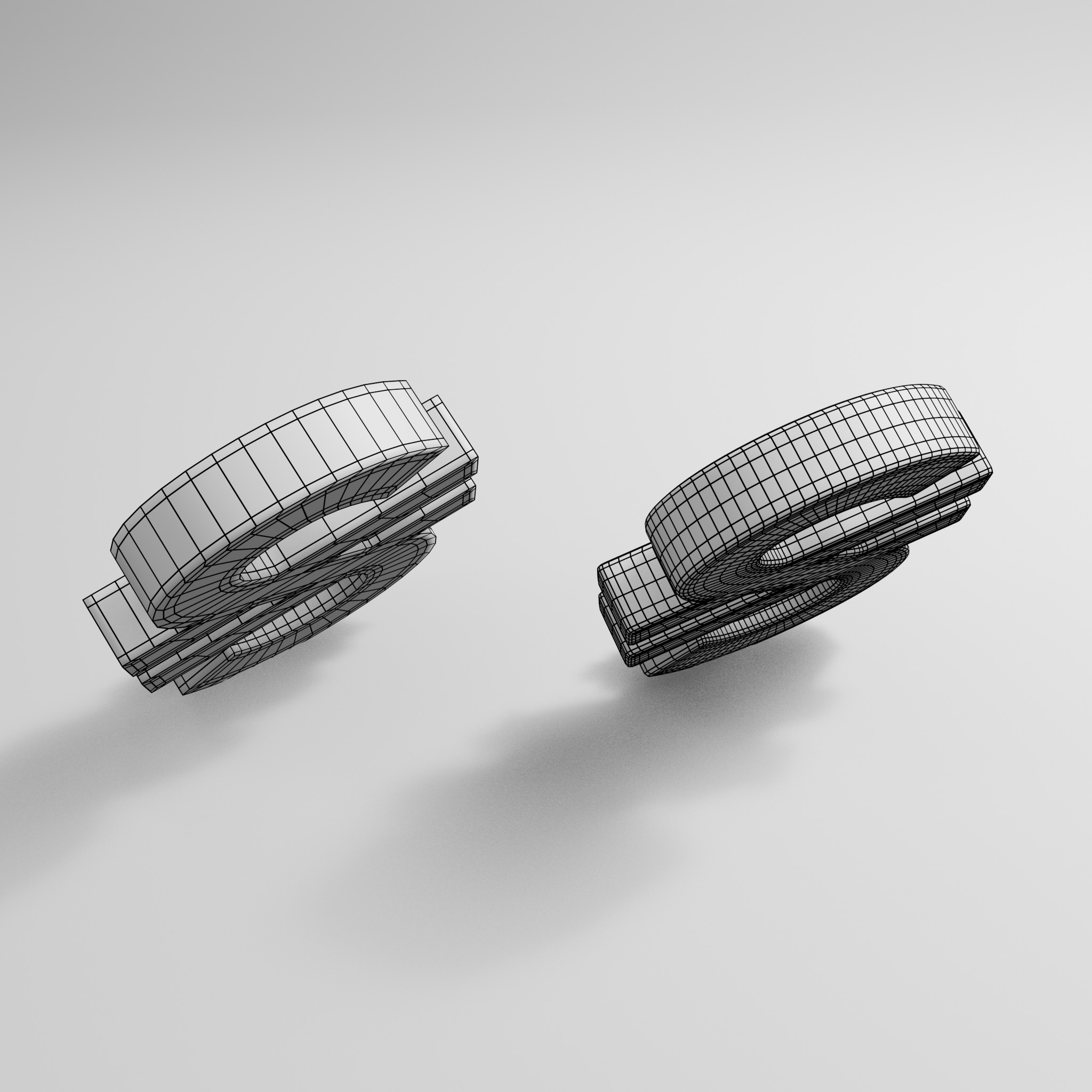 Hryvnia Currency Symbol 3D model_9