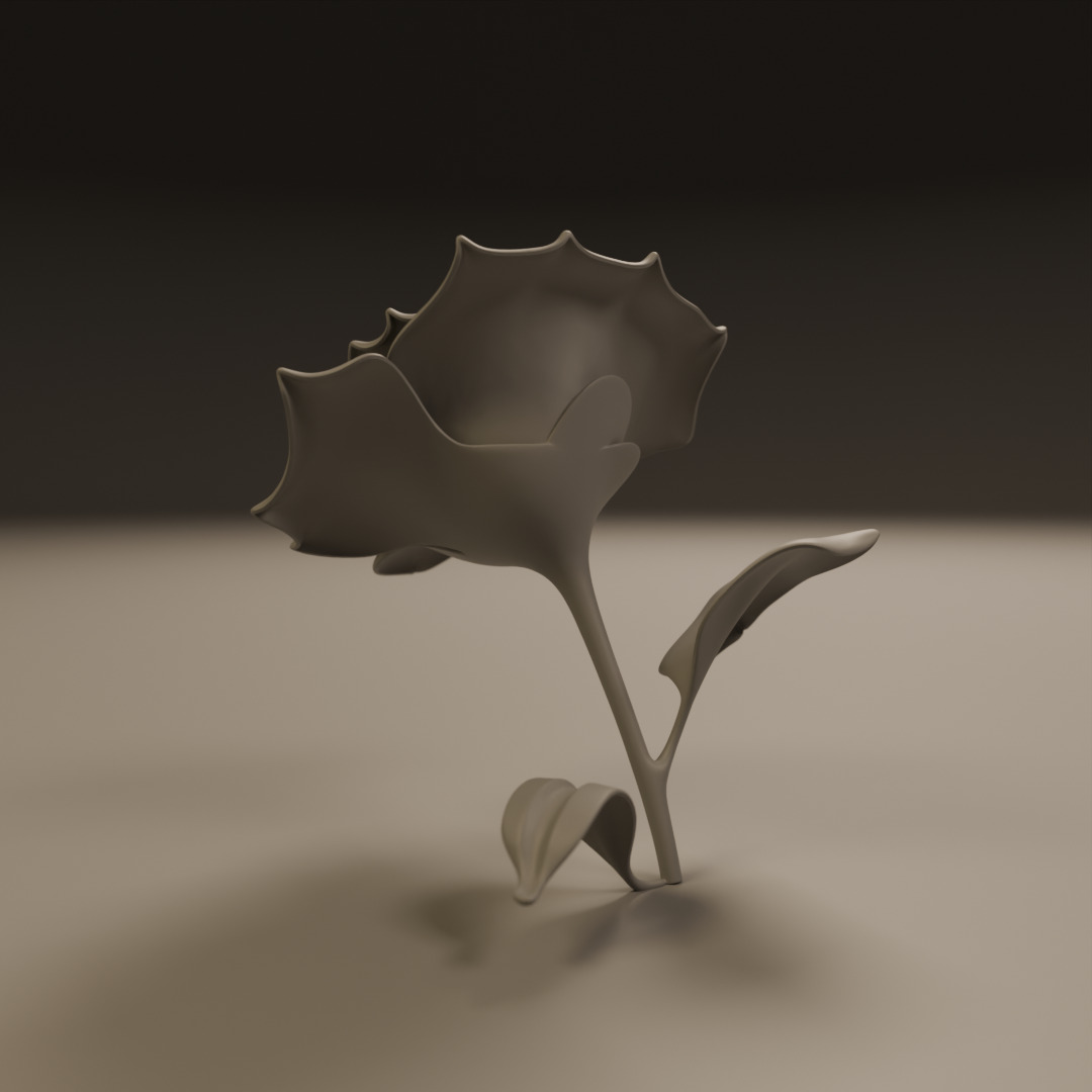Rose flower 3D print model_6