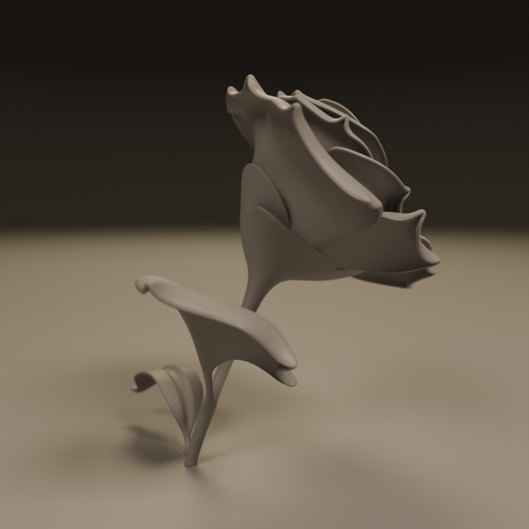 Rose flower 3D print model_1