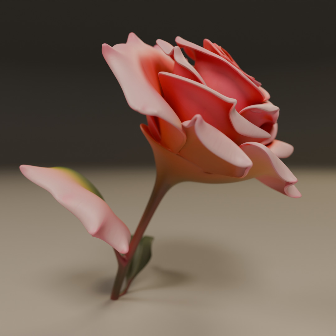 Rose flower 3D print model_12