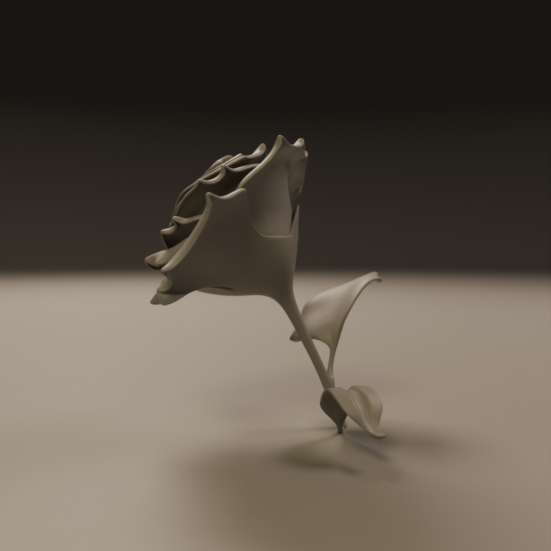 Rose flower 3D print model_2