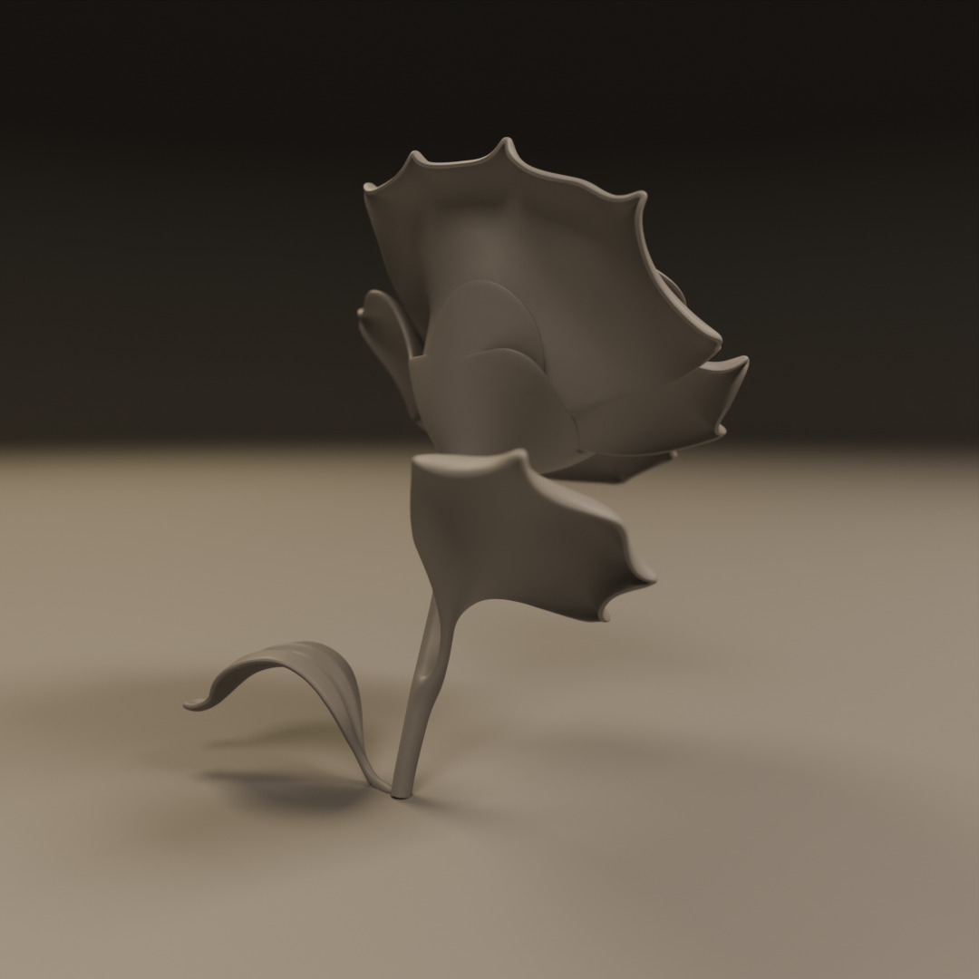 Rose flower 3D print model_7