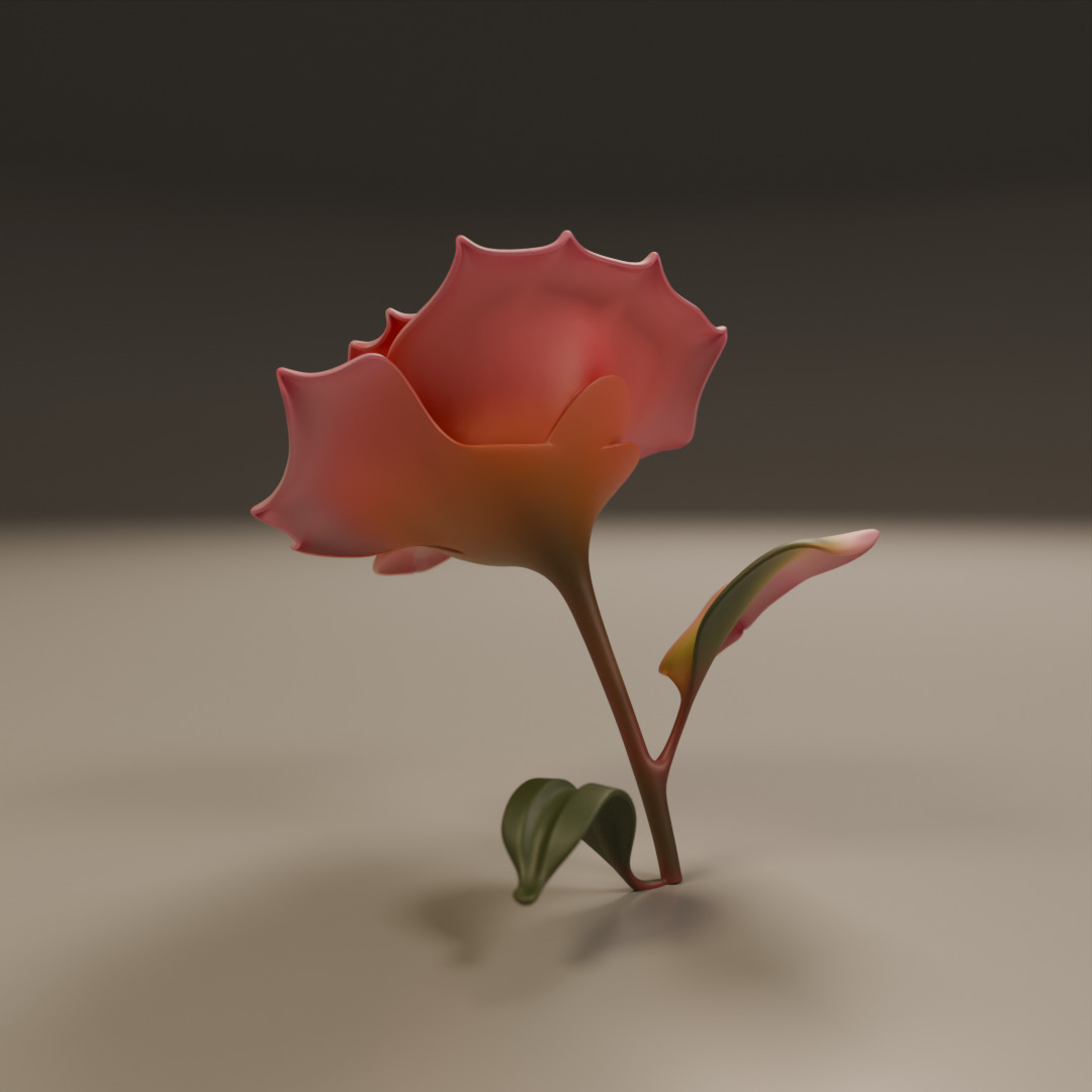 Rose flower 3D print model_14