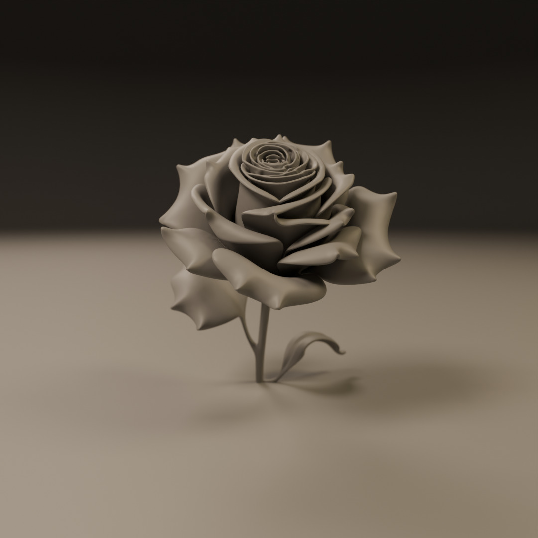 Rose flower 3D print model_8
