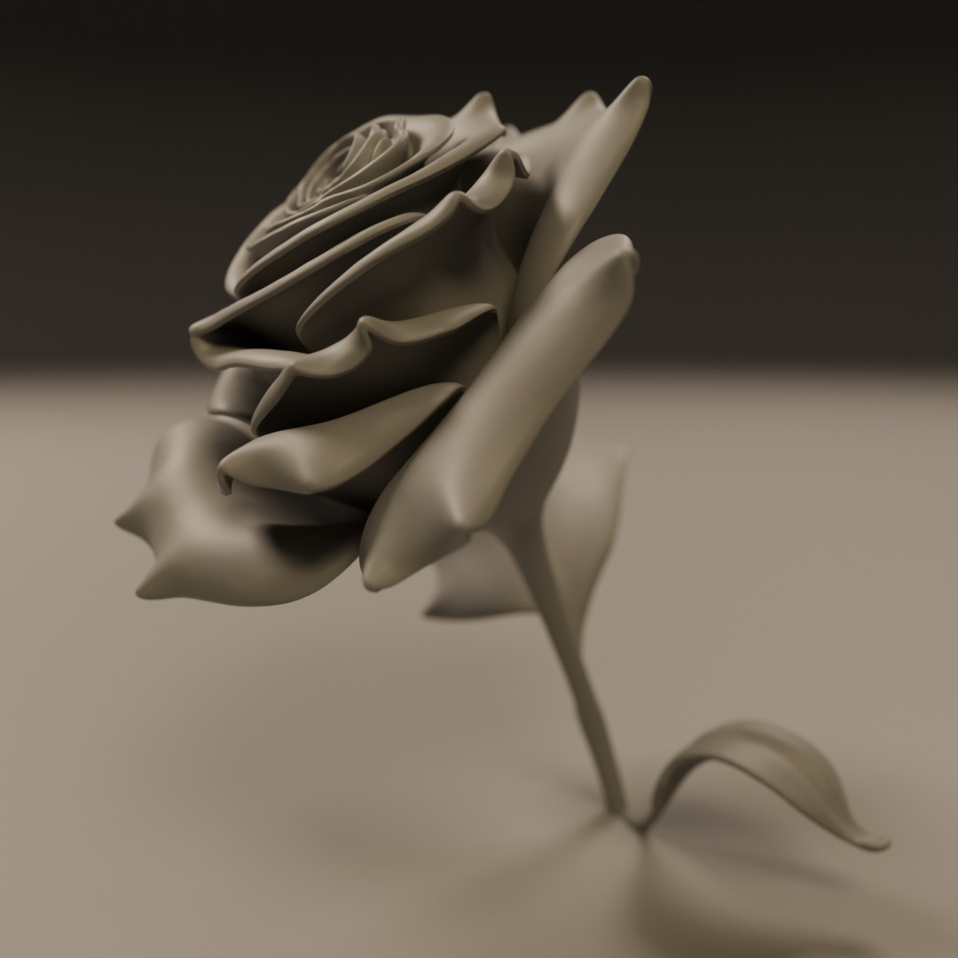 Rose flower 3D print model_5