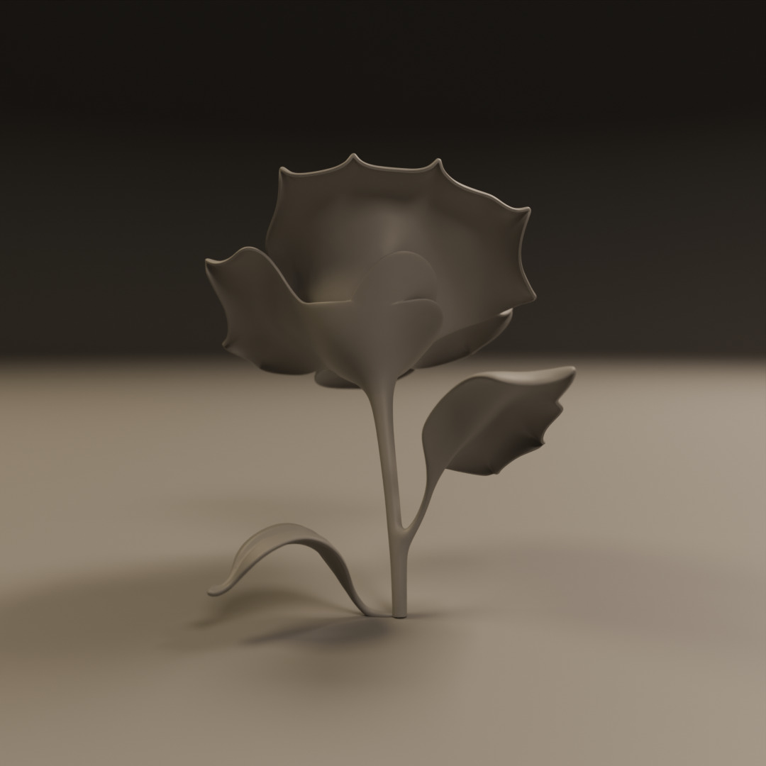 Rose flower 3D print model_3