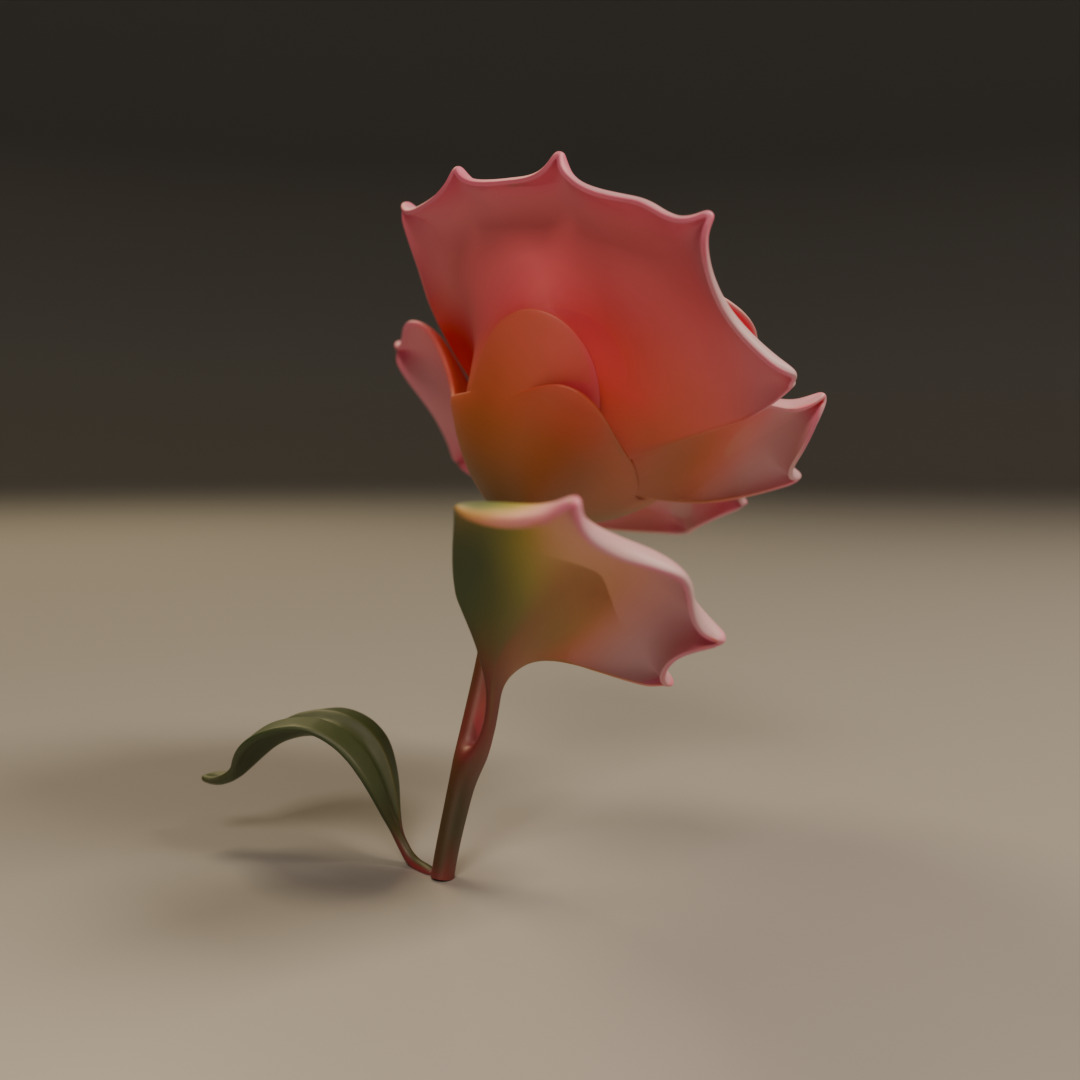 Rose flower 3D print model_15