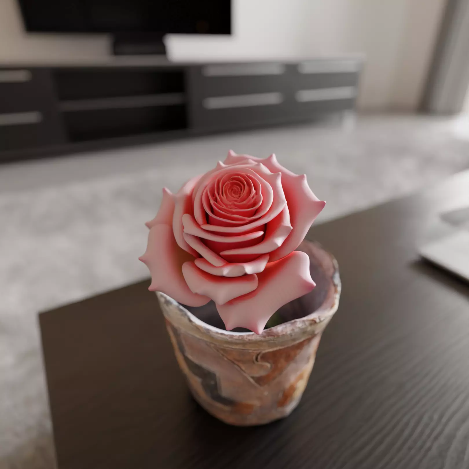 Rose flower 3D print model_0