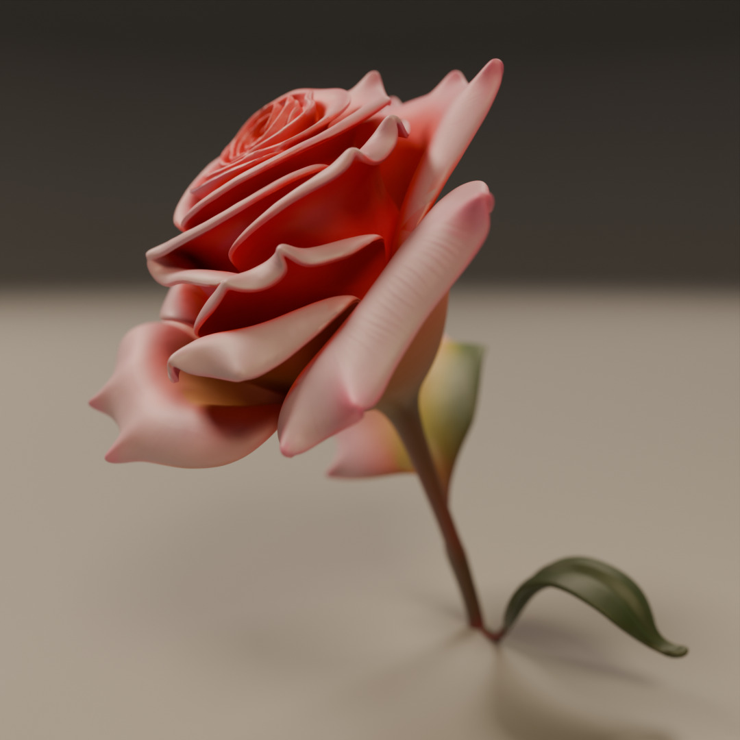 Rose flower 3D print model_13