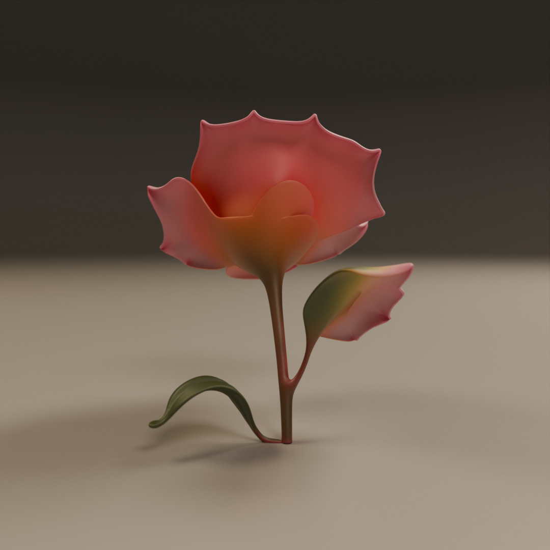Rose flower 3D print model_11