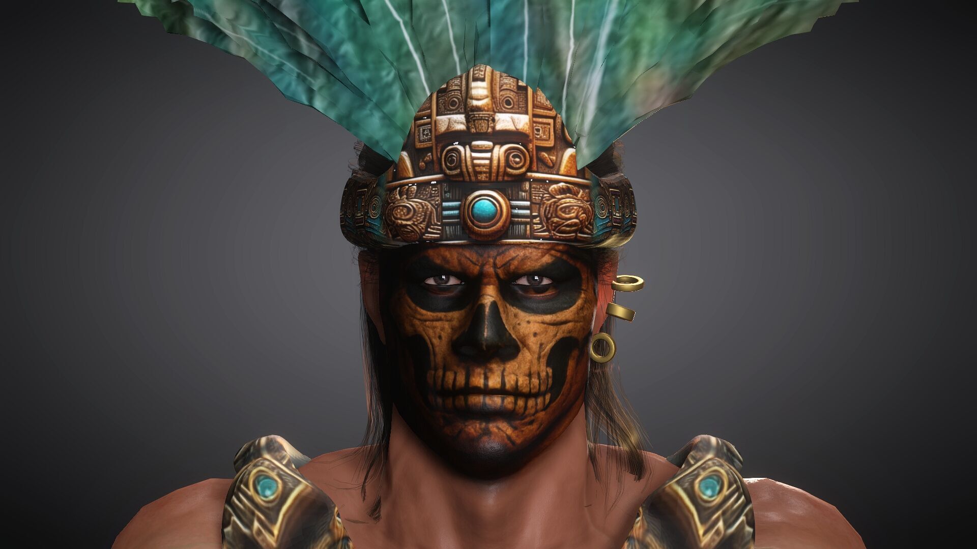 The Aztec Warrior Low-poly 3D model_5