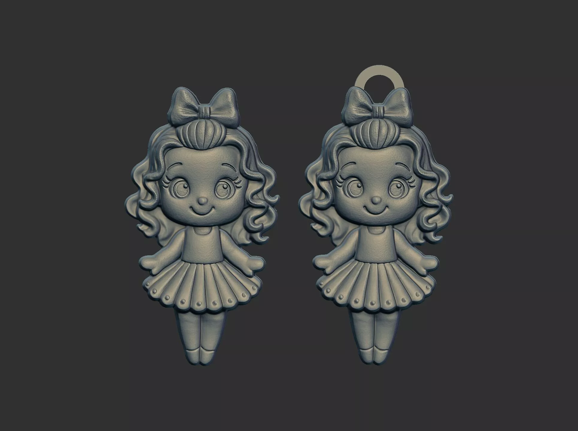 cute girl doll keychain cnc model 3D print model