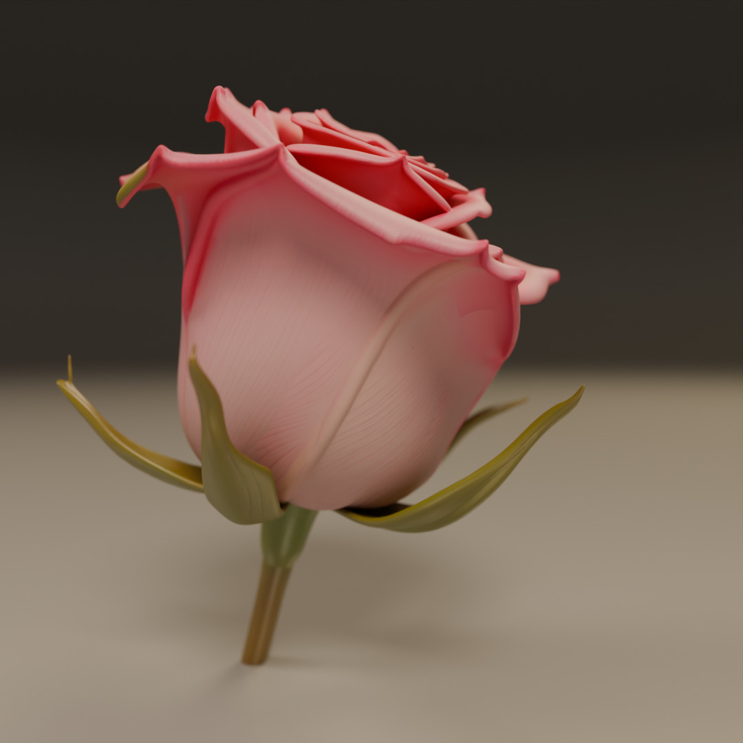 Rose flower 3D print model_12