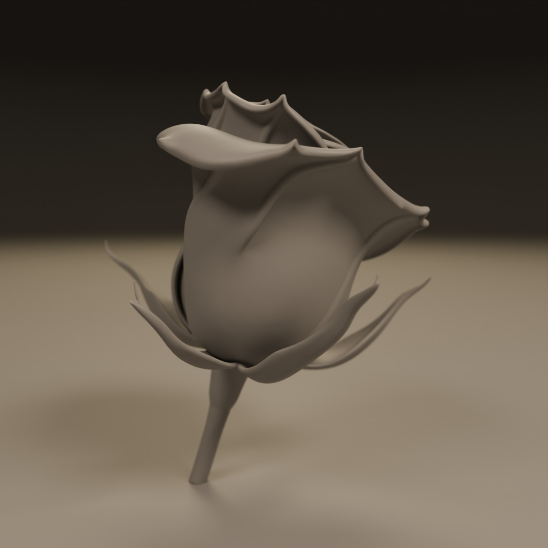 Rose flower 3D print model_1