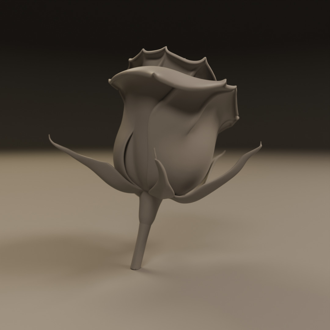 Rose flower 3D print model_7